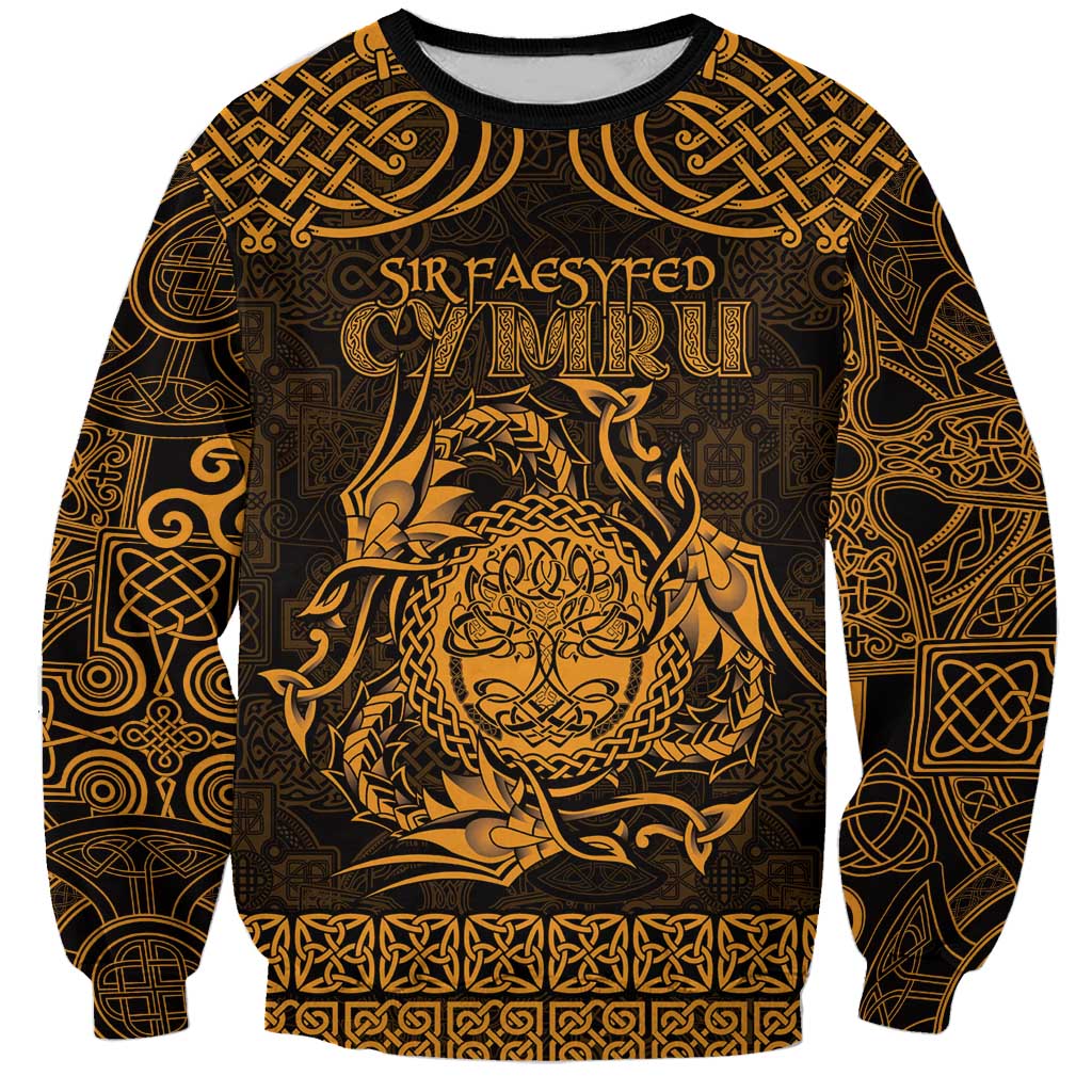 Personalized Radnorshire Sir Faesyfed Sweatshirt Gold Oak Tree Of Life Celtic-inspired - Wonder Print Shop