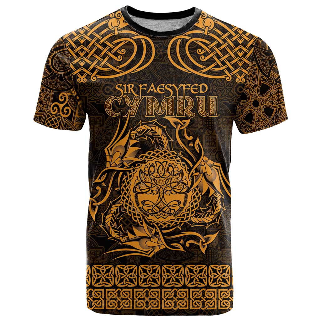 Personalized Radnorshire Sir Faesyfed T Shirt Gold Oak Tree Of Life Celtic-inspired - Wonder Print Shop