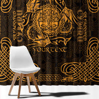 Personalized Radnorshire Sir Faesyfed Window Curtain Gold Oak Tree Of Life Celtic-inspired - Wonder Print Shop