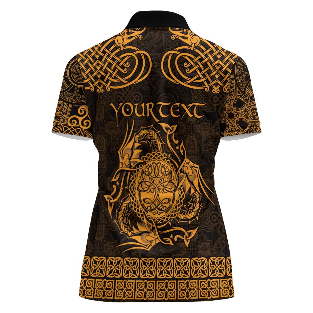 Personalized Radnorshire Sir Faesyfed Women Polo Shirt Gold Oak Tree Of Life Celtic-inspired - Wonder Print Shop