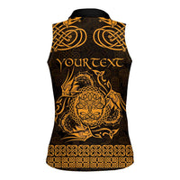 Personalized Radnorshire Sir Faesyfed Women Sleeveless Polo Shirt Gold Oak Tree Of Life Celtic-inspired - Wonder Print Shop