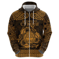 Personalized Radnorshire Sir Faesyfed Zip Hoodie Gold Oak Tree Of Life Celtic-inspired - Wonder Print Shop