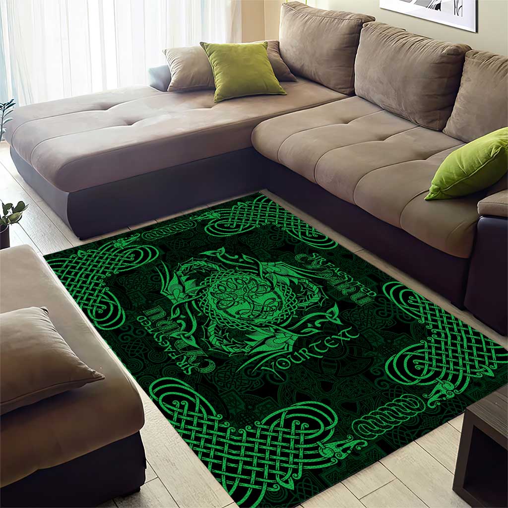 Personalized Radnorshire Sir Faesyfed Area Rug Green Oak Tree Of Life Celtic-inspired - Wonder Print Shop