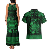 Personalized Radnorshire Sir Faesyfed Couples Matching Tank Maxi Dress and Hawaiian Shirt Green Oak Tree Of Life Celtic-inspired - Wonder Print Shop