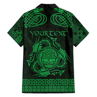 Personalized Radnorshire Sir Faesyfed Family Matching Off The Shoulder Long Sleeve Dress and Hawaiian Shirt Green Oak Tree Of Life Celtic-inspired - Wonder Print Shop
