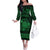 Personalized Radnorshire Sir Faesyfed Family Matching Off The Shoulder Long Sleeve Dress and Hawaiian Shirt Green Oak Tree Of Life Celtic-inspired - Wonder Print Shop