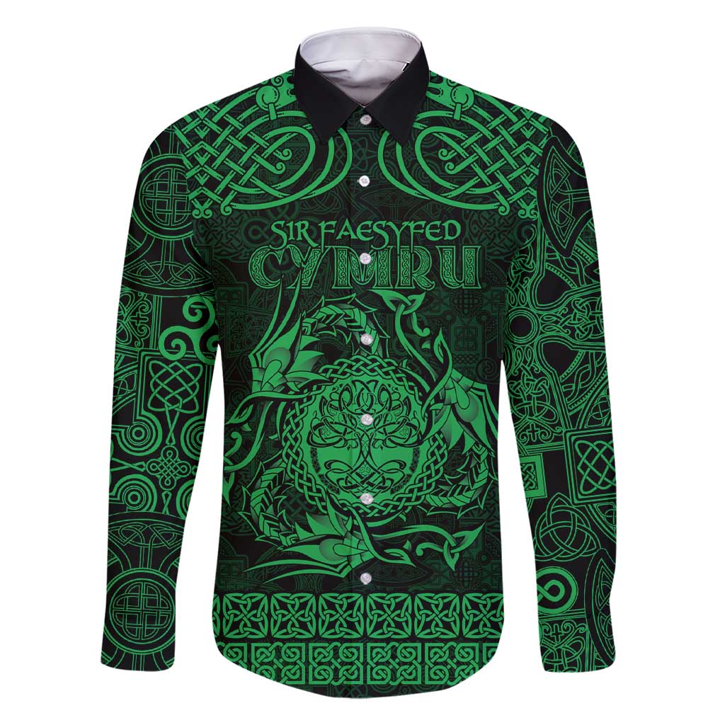 Personalized Radnorshire Sir Faesyfed Family Matching Short Sleeve Bodycon Dress and Hawaiian Shirt Green Oak Tree Of Life Celtic-inspired - Wonder Print Shop