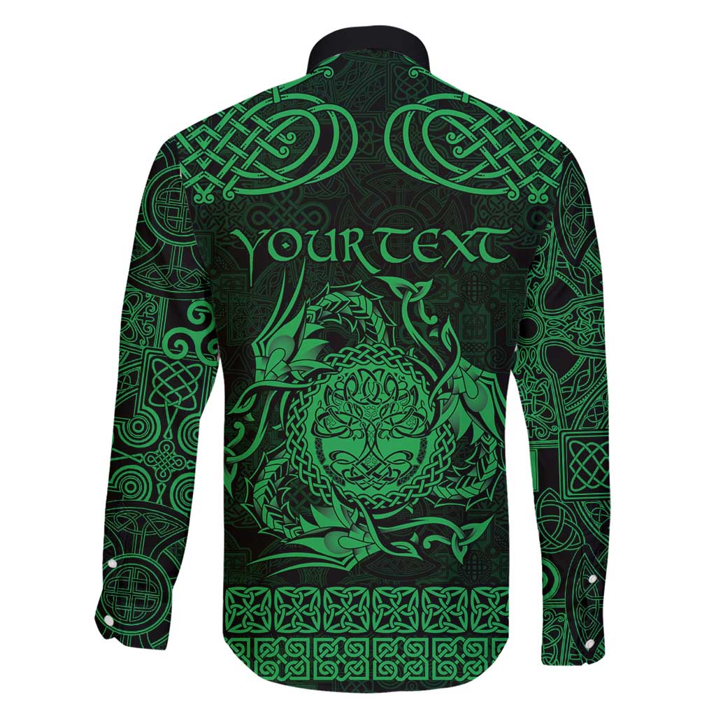 Personalized Radnorshire Sir Faesyfed Family Matching Short Sleeve Bodycon Dress and Hawaiian Shirt Green Oak Tree Of Life Celtic-inspired - Wonder Print Shop