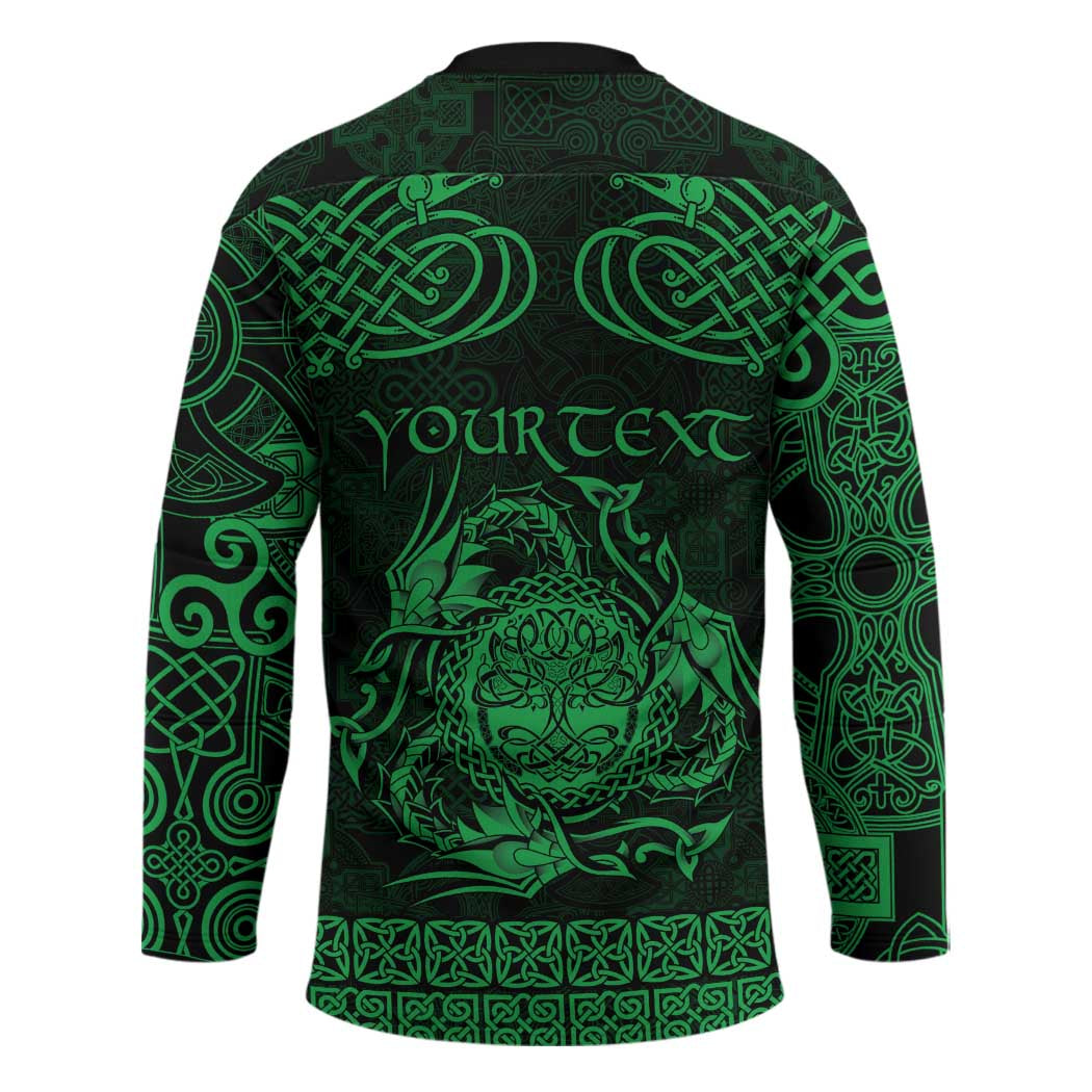 Personalized Radnorshire Sir Faesyfed Hockey Jersey Green Oak Tree Of Life Celtic-inspired - Wonder Print Shop