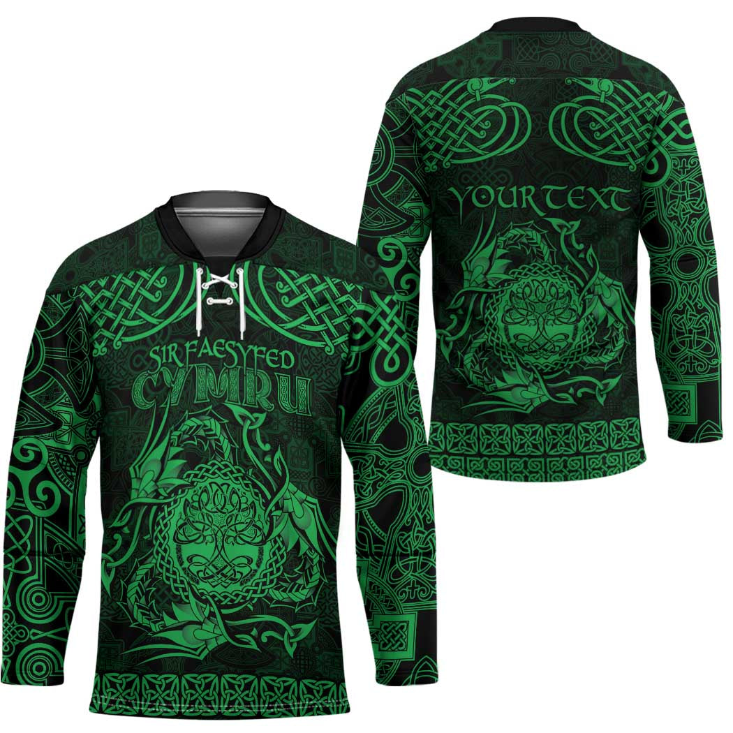 Personalized Radnorshire Sir Faesyfed Hockey Jersey Green Oak Tree Of Life Celtic-inspired - Wonder Print Shop