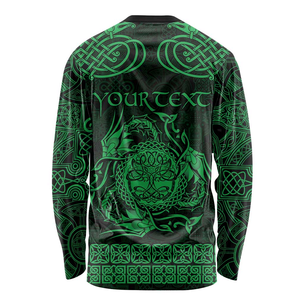Personalized Radnorshire Sir Faesyfed Long Sleeve Shirt Green Oak Tree Of Life Celtic-inspired - Wonder Print Shop