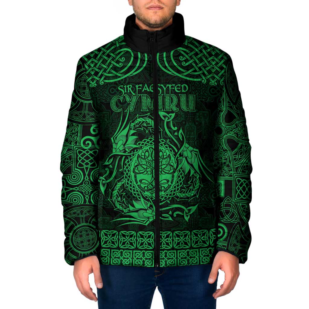 Personalized Radnorshire Sir Faesyfed Padded Jacket Green Oak Tree Of Life Celtic-inspired - Wonder Print Shop