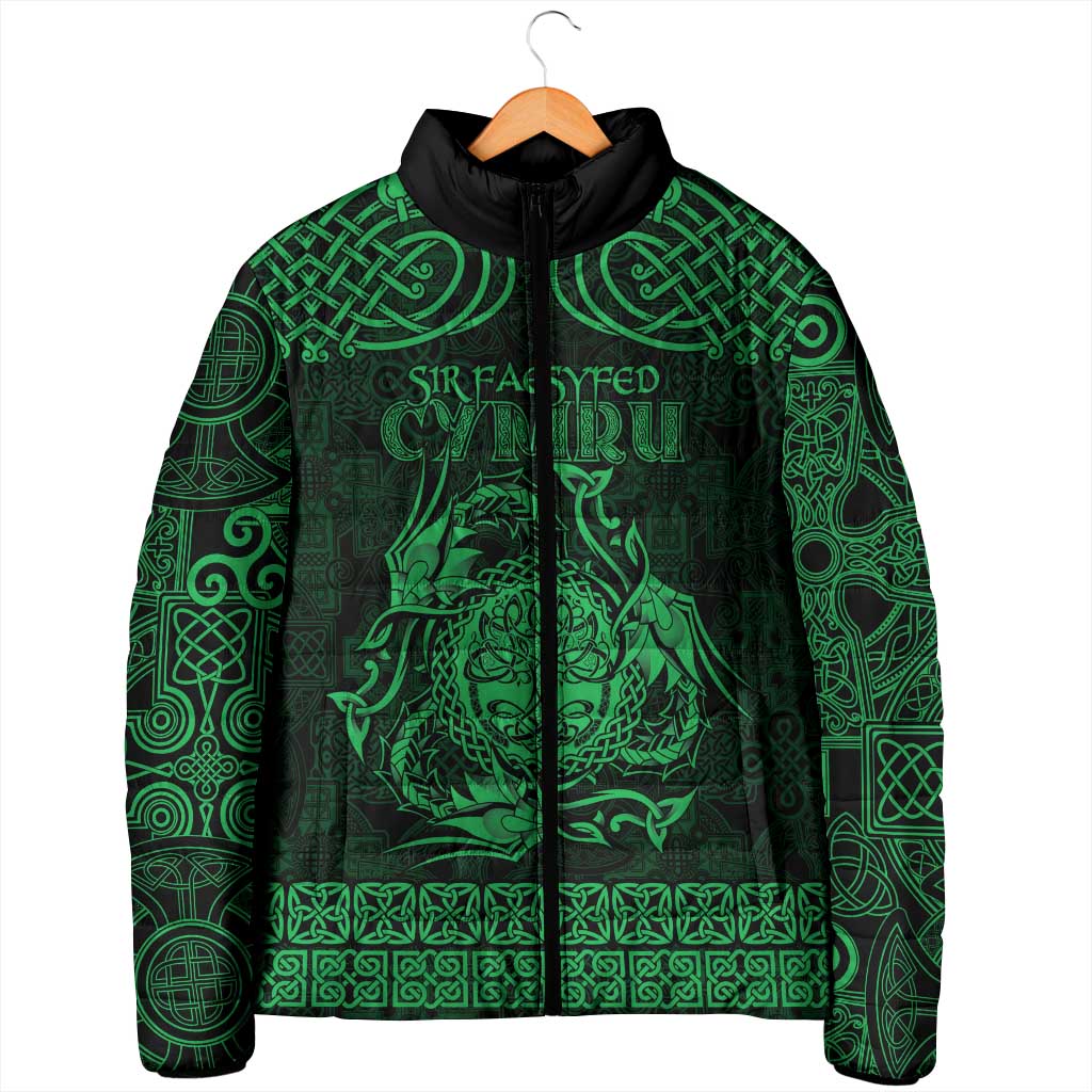Personalized Radnorshire Sir Faesyfed Padded Jacket Green Oak Tree Of Life Celtic-inspired - Wonder Print Shop