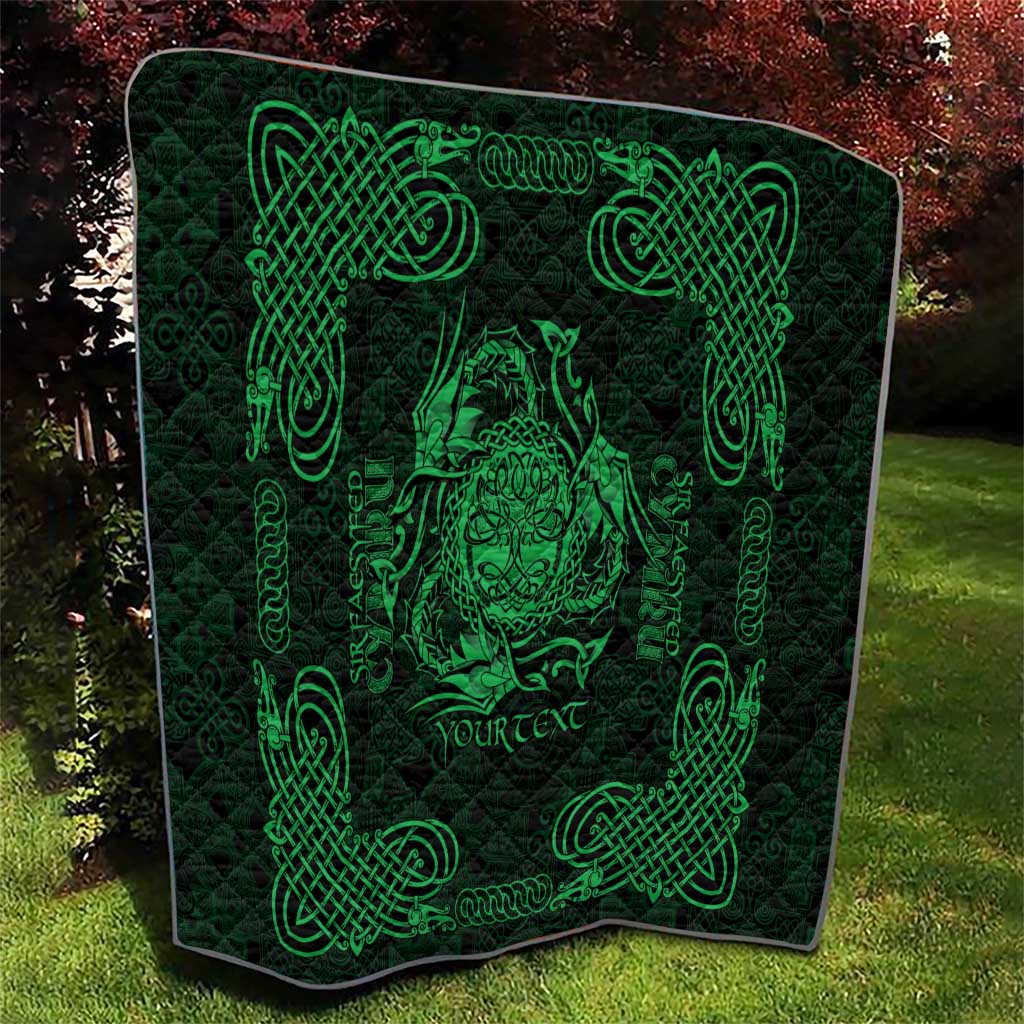 Personalized Radnorshire Sir Faesyfed Quilt Green Oak Tree Of Life Celtic-inspired - Wonder Print Shop