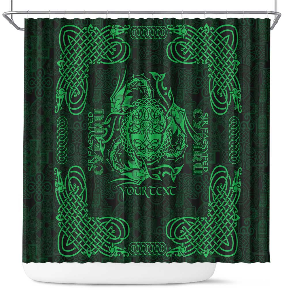 Personalized Radnorshire Sir Faesyfed Shower Curtain Green Oak Tree Of Life Celtic-inspired - Wonder Print Shop