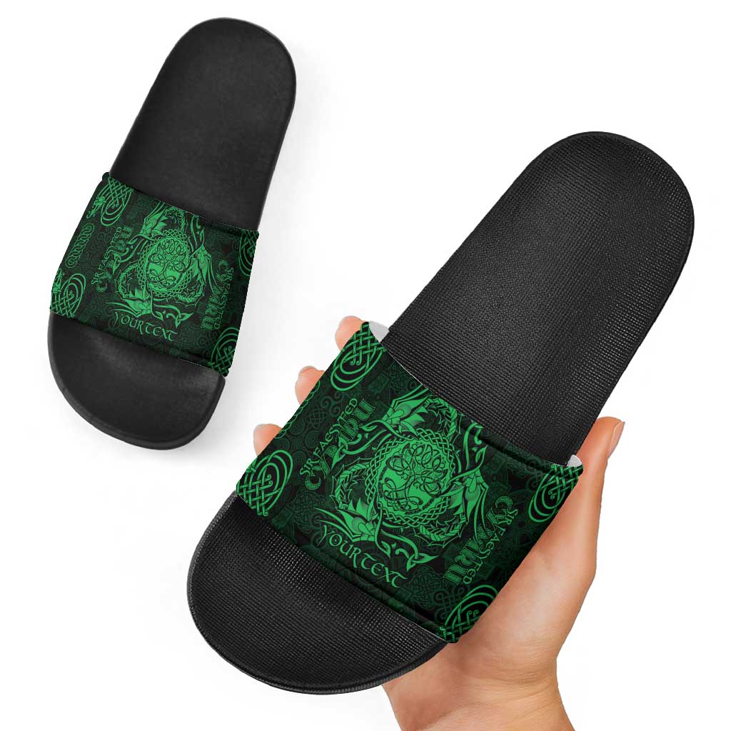 Personalized Radnorshire Sir Faesyfed Slide Sandals Green Oak Tree Of Life Celtic-inspired - Wonder Print Shop