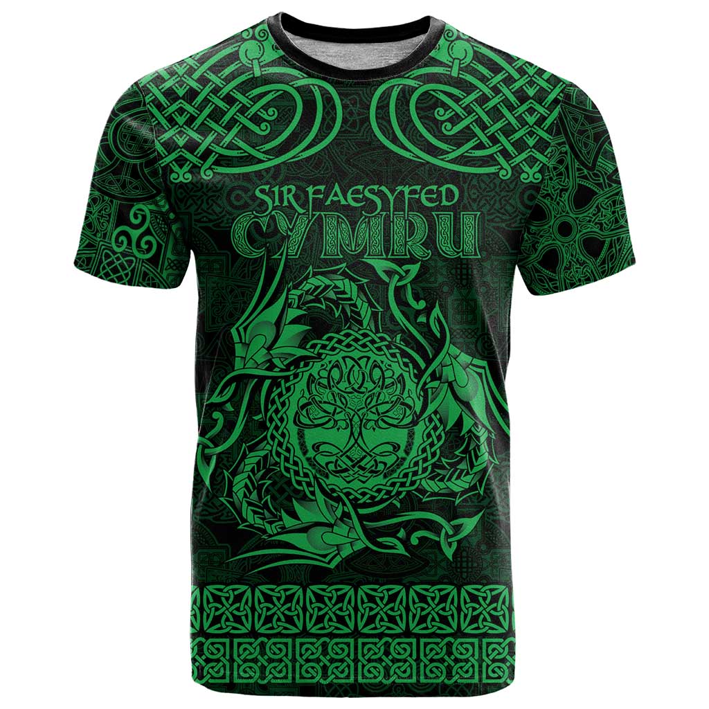 Personalized Radnorshire Sir Faesyfed T Shirt Green Oak Tree Of Life Celtic-inspired - Wonder Print Shop