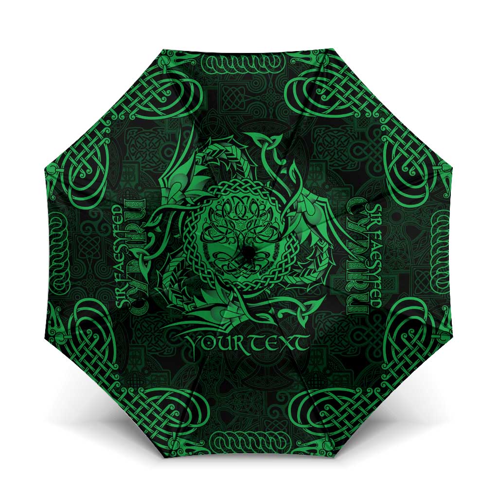 Personalized Radnorshire Sir Faesyfed Umbrella Green Oak Tree Of Life Celtic-inspired - Wonder Print Shop