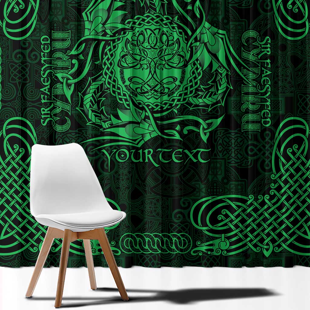 Personalized Radnorshire Sir Faesyfed Window Curtain Green Oak Tree Of Life Celtic-inspired - Wonder Print Shop