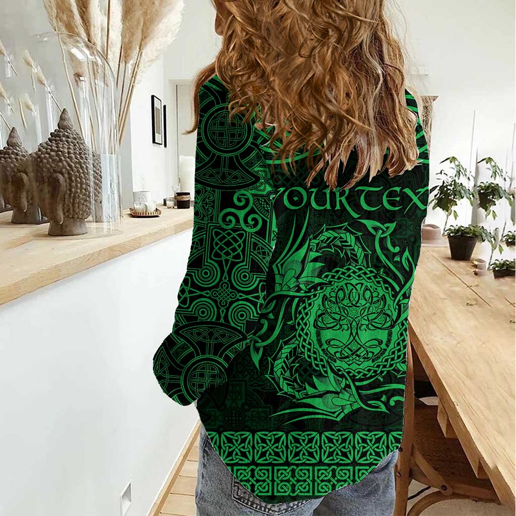 Personalized Radnorshire Sir Faesyfed Women Casual Shirt Green Oak Tree Of Life Celtic-inspired - Wonder Print Shop