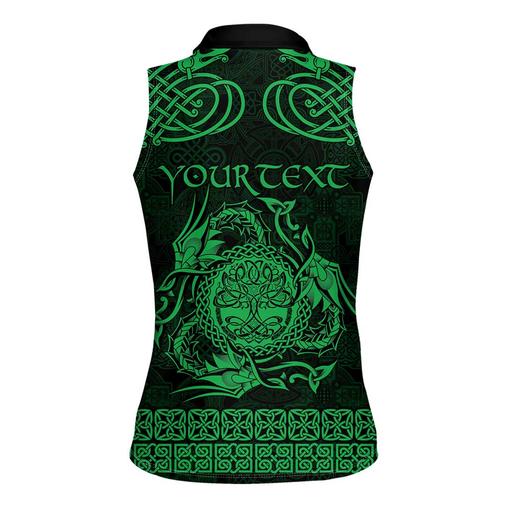 Personalized Radnorshire Sir Faesyfed Women Sleeveless Polo Shirt Green Oak Tree Of Life Celtic-inspired - Wonder Print Shop