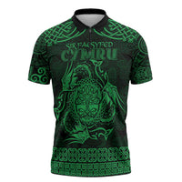 Personalized Radnorshire Sir Faesyfed Zipper Polo Shirt Green Oak Tree Of Life Celtic-inspired - Wonder Print Shop
