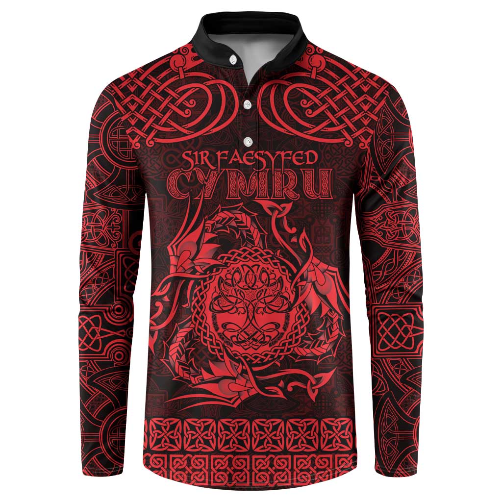 Personalized Radnorshire Sir Faesyfed Button Sweatshirt Red Oak Tree Of Life Celtic-inspired - Wonder Print Shop