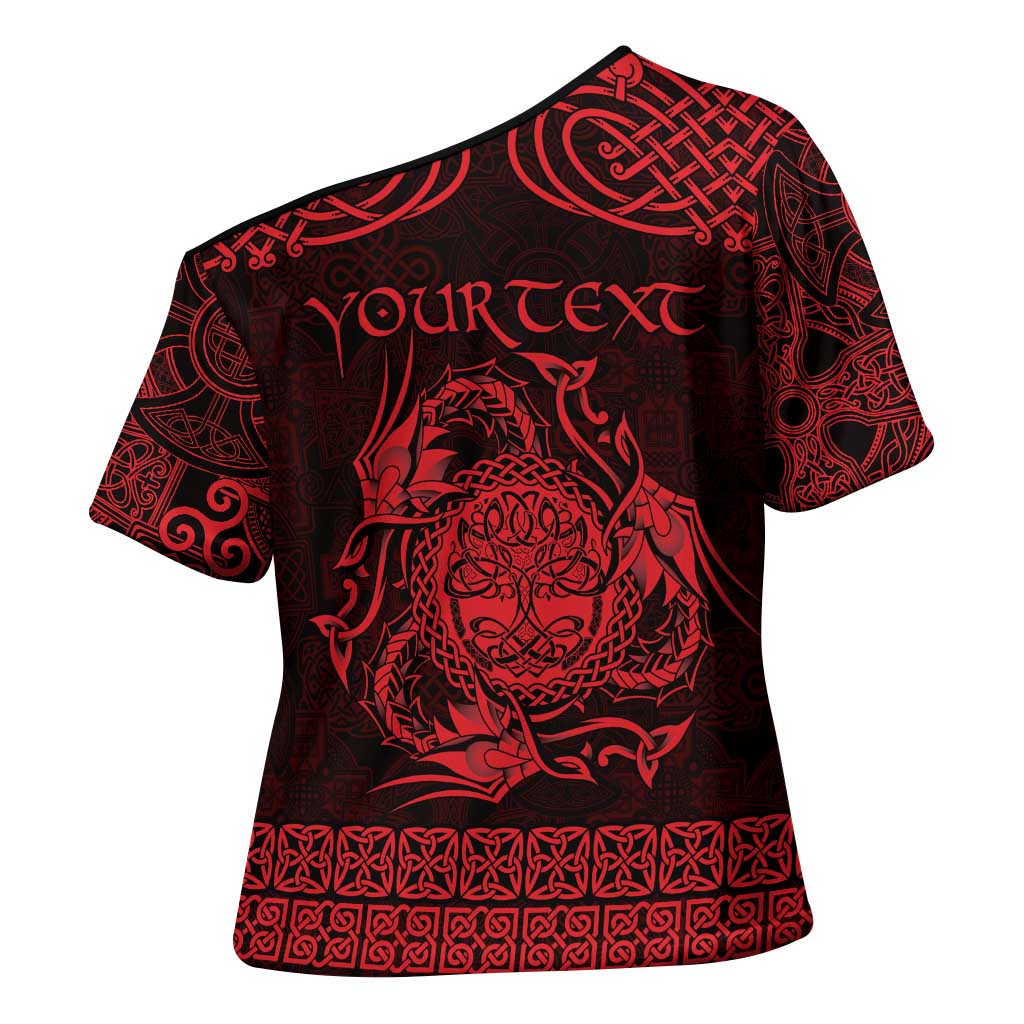 Personalized Radnorshire Sir Faesyfed Cross Shoulder Shirt Red Oak Tree Of Life Celtic-inspired - Wonder Print Shop