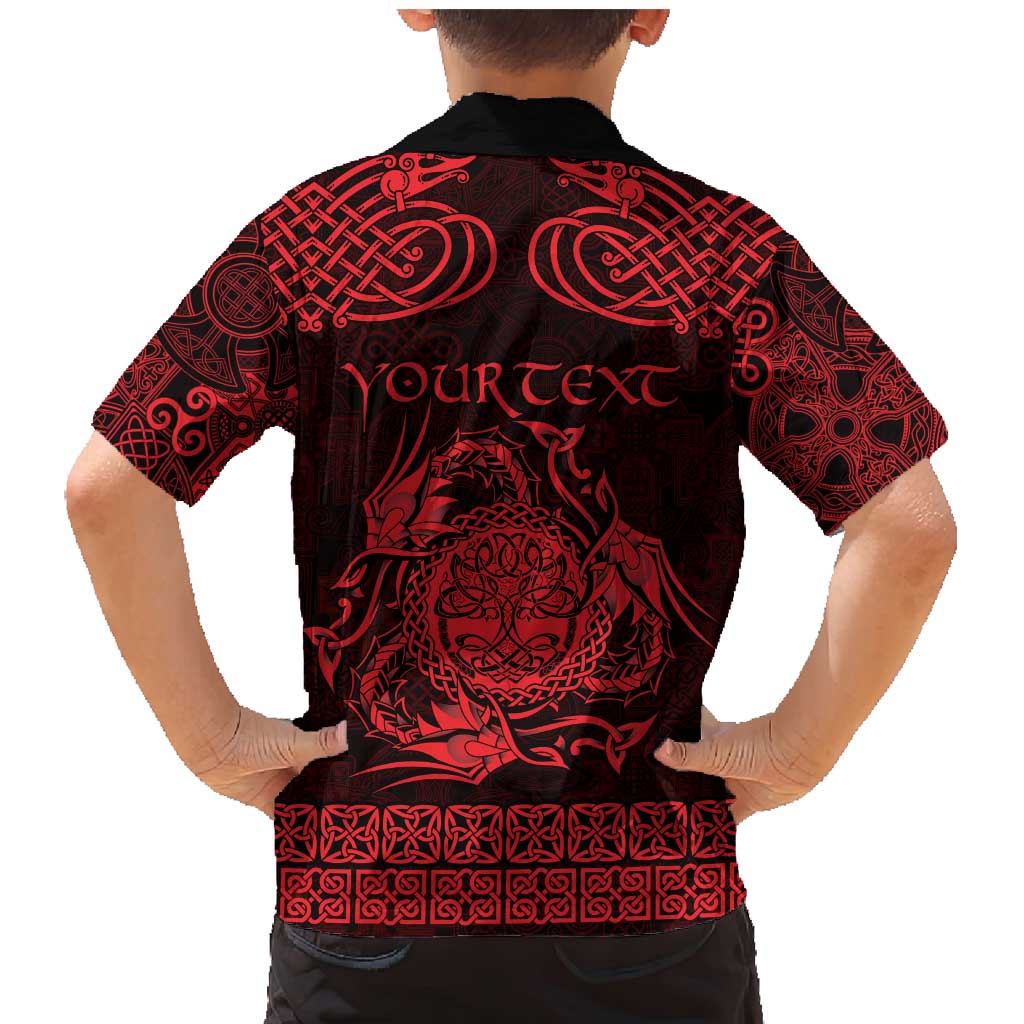 Personalized Radnorshire Sir Faesyfed Family Matching Mermaid Dress and Hawaiian Shirt Red Oak Tree Of Life Celtic-inspired - Wonder Print Shop