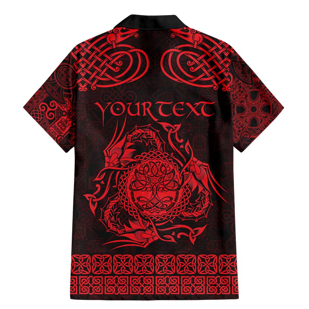 Personalized Radnorshire Sir Faesyfed Family Matching Mermaid Dress and Hawaiian Shirt Red Oak Tree Of Life Celtic-inspired - Wonder Print Shop