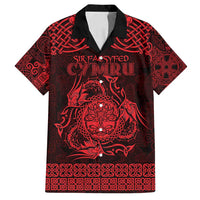 Personalized Radnorshire Sir Faesyfed Family Matching Off Shoulder Maxi Dress and Hawaiian Shirt Red Oak Tree Of Life Celtic-inspired - Wonder Print Shop