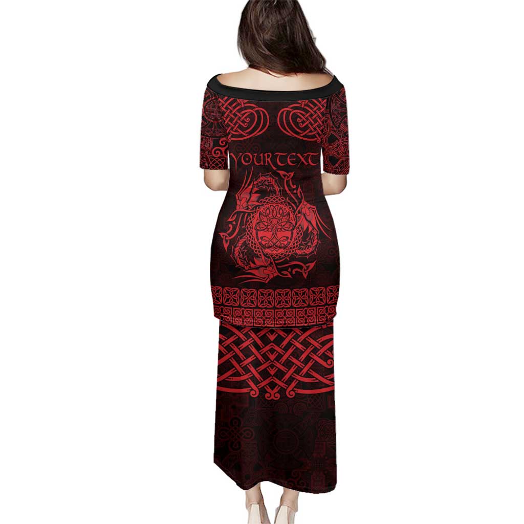 Personalized Radnorshire Sir Faesyfed Family Matching Puletasi and Hawaiian Shirt Red Oak Tree Of Life Celtic-inspired - Wonder Print Shop