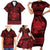 Personalized Radnorshire Sir Faesyfed Family Matching Short Sleeve Bodycon Dress and Hawaiian Shirt Red Oak Tree Of Life Celtic-inspired - Wonder Print Shop