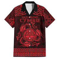 Personalized Radnorshire Sir Faesyfed Family Matching Short Sleeve Bodycon Dress and Hawaiian Shirt Red Oak Tree Of Life Celtic-inspired - Wonder Print Shop