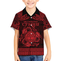 Personalized Radnorshire Sir Faesyfed Family Matching Short Sleeve Bodycon Dress and Hawaiian Shirt Red Oak Tree Of Life Celtic-inspired - Wonder Print Shop