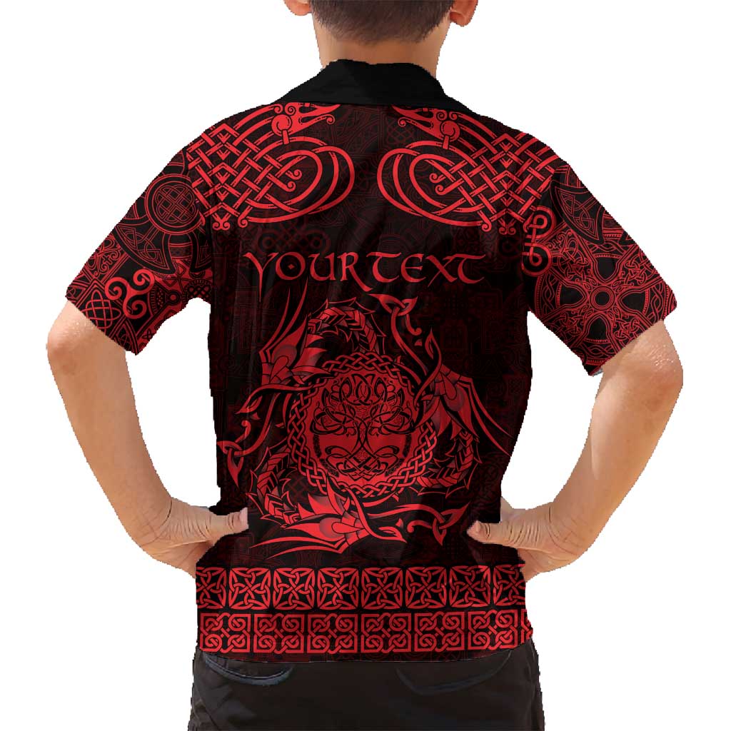 Personalized Radnorshire Sir Faesyfed Family Matching Tank Maxi Dress and Hawaiian Shirt Red Oak Tree Of Life Celtic-inspired - Wonder Print Shop