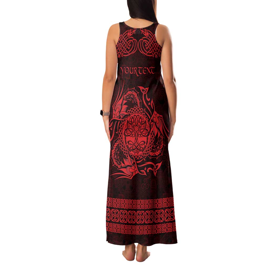 Personalized Radnorshire Sir Faesyfed Family Matching Tank Maxi Dress and Hawaiian Shirt Red Oak Tree Of Life Celtic-inspired - Wonder Print Shop