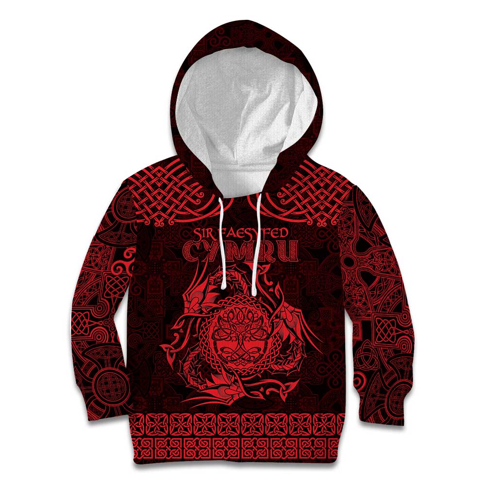Personalized Radnorshire Sir Faesyfed Kid Hoodie Red Oak Tree Of Life Celtic-inspired - Wonder Print Shop