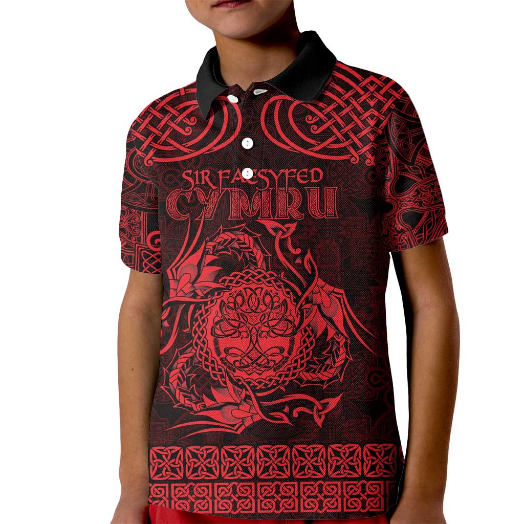 Personalized Radnorshire Sir Faesyfed Kid Polo Shirt Red Oak Tree Of Life Celtic-inspired - Wonder Print Shop