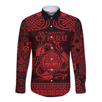 Personalized Radnorshire Sir Faesyfed Long Sleeve Button Shirt Red Oak Tree Of Life Celtic-inspired - Wonder Print Shop