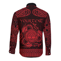 Personalized Radnorshire Sir Faesyfed Long Sleeve Button Shirt Red Oak Tree Of Life Celtic-inspired - Wonder Print Shop