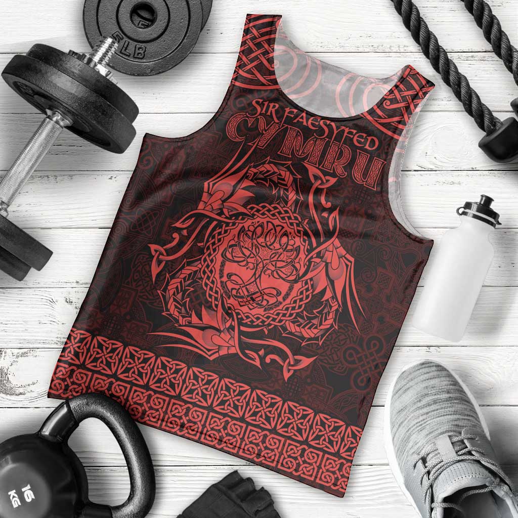 Personalized Radnorshire Sir Faesyfed Men Tank Top Red Oak Tree Of Life Celtic-inspired - Wonder Print Shop
