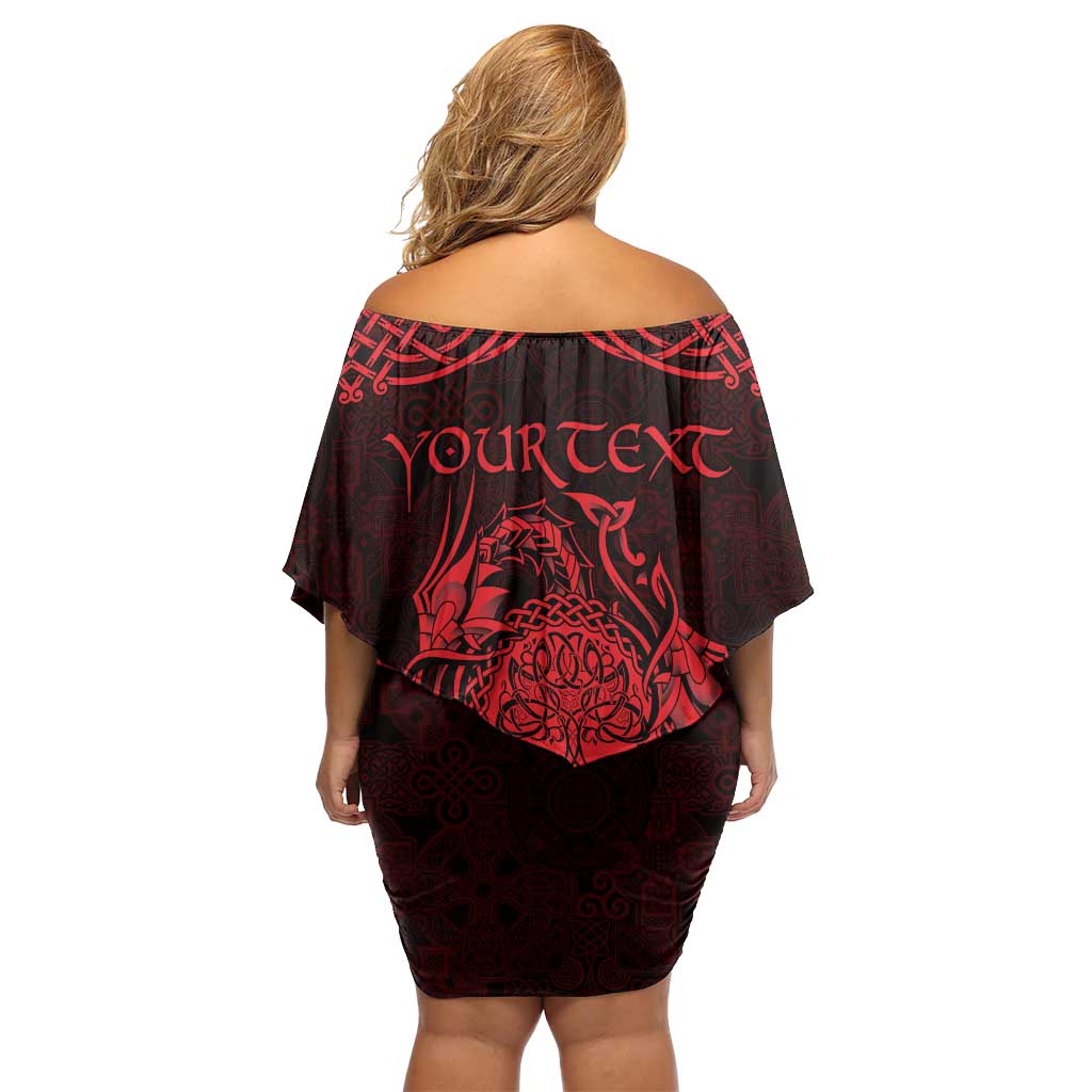 Personalized Radnorshire Sir Faesyfed Off Shoulder Short Dress Red Oak Tree Of Life Celtic-inspired - Wonder Print Shop