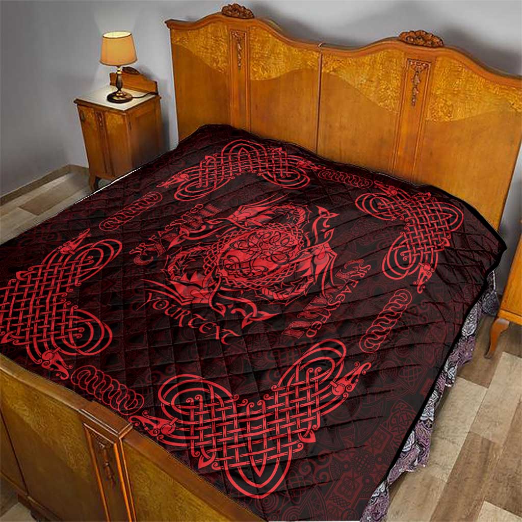 Personalized Radnorshire Sir Faesyfed Quilt Red Oak Tree Of Life Celtic-inspired - Wonder Print Shop