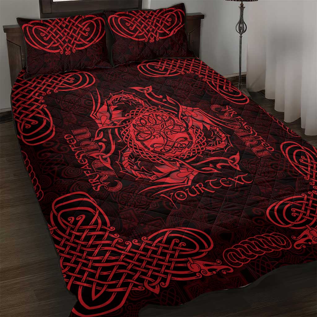 Personalized Radnorshire Sir Faesyfed Quilt Bed Set Red Oak Tree Of Life Celtic-inspired - Wonder Print Shop