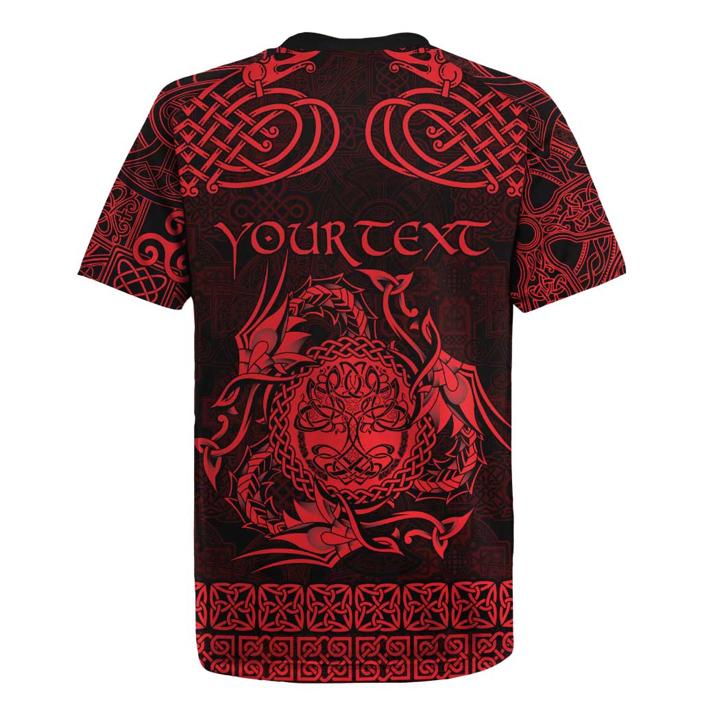 Personalized Radnorshire Sir Faesyfed Rugby Jersey Red Oak Tree Of Life Celtic-inspired - Wonder Print Shop