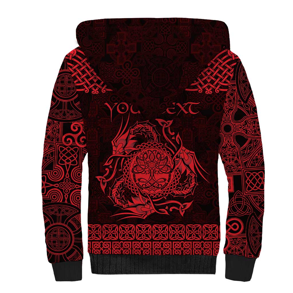 Personalized Radnorshire Sir Faesyfed Sherpa Hoodie Red Oak Tree Of Life Celtic-inspired - Wonder Print Shop