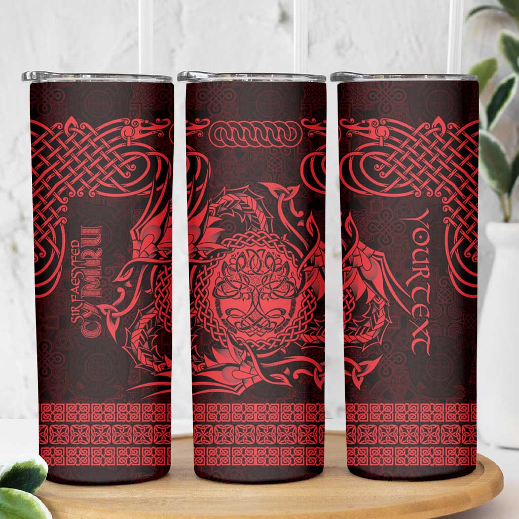 Personalized Radnorshire Sir Faesyfed Skinny Tumbler Red Oak Tree Of Life Celtic-inspired - Wonder Print Shop