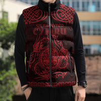 Personalized Radnorshire Sir Faesyfed Sleeveless Puffer Jacket Red Oak Tree Of Life Celtic-inspired - Wonder Print Shop