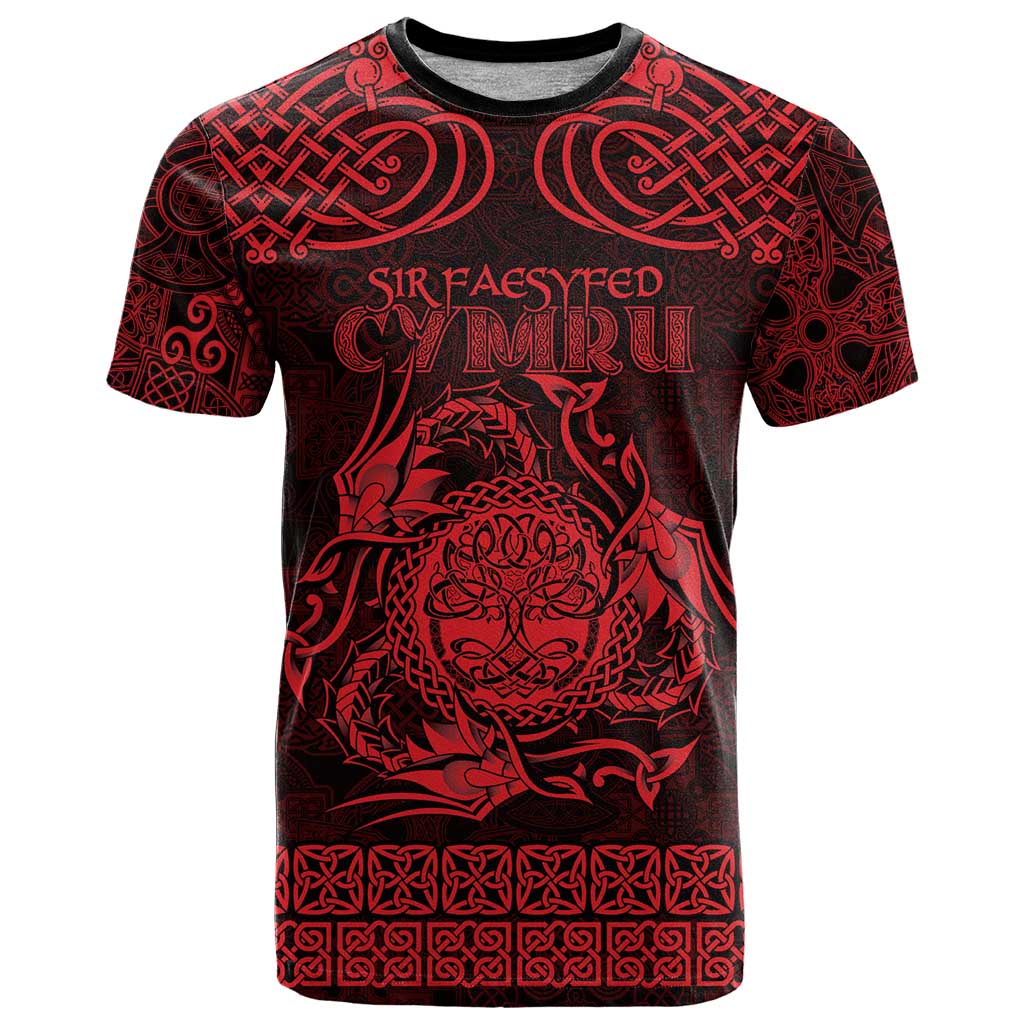 Personalized Radnorshire Sir Faesyfed T Shirt Red Oak Tree Of Life Celtic-inspired - Wonder Print Shop